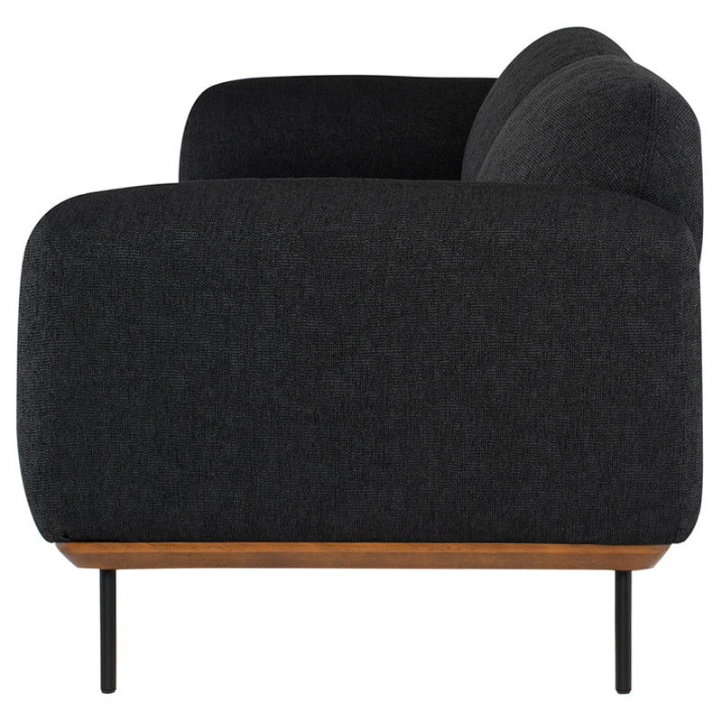 Benson Activated Charcoal Boucle Seat Matte Black Steel Legs Sofa | Nuevo - HGSC632