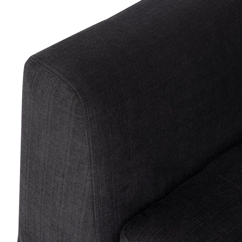 Matthew Coal Fabric Seat Matte Black Steel Legs Sectional | Nuevo - HGSC637