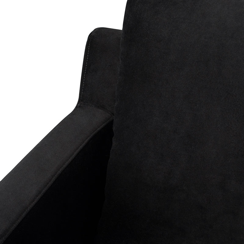 Anders Black Velour Seat Matte Black Legs L Sectional | Nuevo - HGSC679