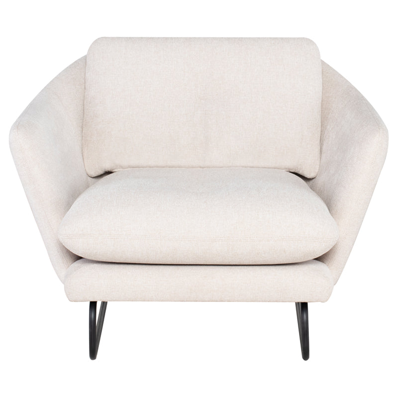 Frankie Parchment Matte Black Legs Occasional Chair | Nuevo - HGSC709