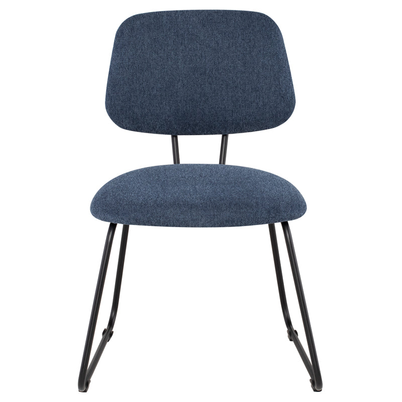 Ofelia Denim Matte Black Legs Dining Chair | Nuevo - HGSC749