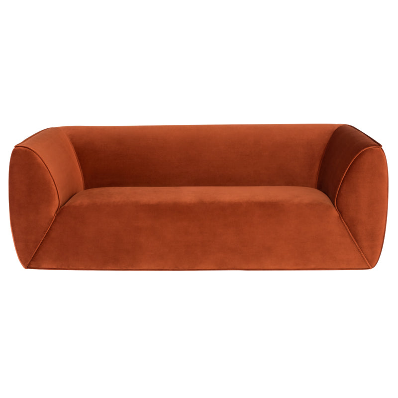 Greta Rust Velour Sofa | Nuevo - HGSC763