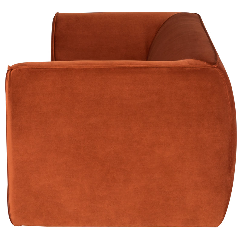Greta Rust Velour Sofa | Nuevo - HGSC763