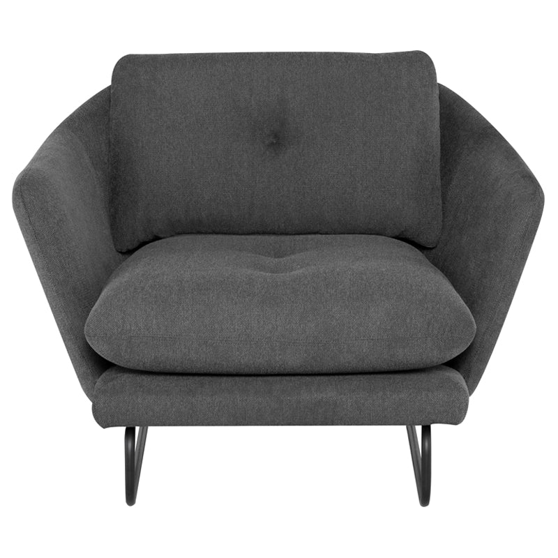 Frankie Graphite Matte Black Legs Occasional Chair | Nuevo - HGSC779