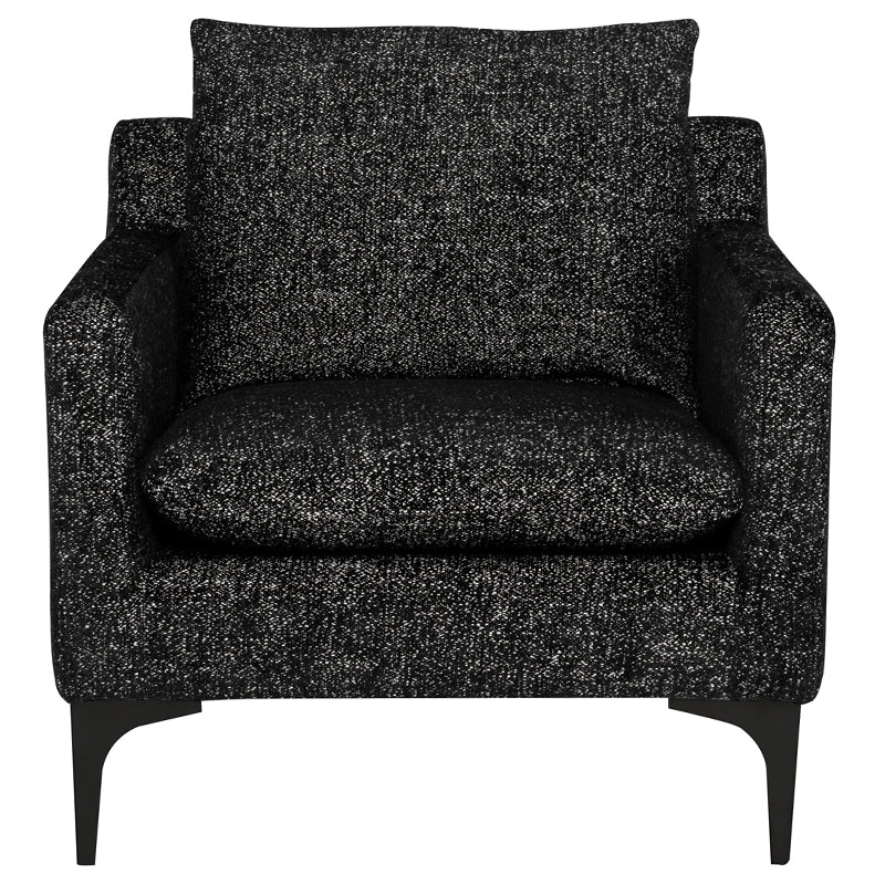 Anders Salt & Pepper Matte Black Legs Occasional Chair | Nuevo - HGSC810