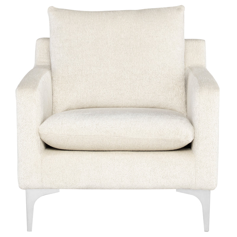 Anders Coconut Brushed Stainless Legs Occasional Chair | Nuevo - HGSC843