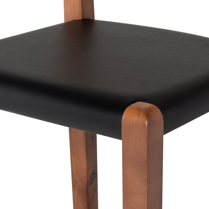 Ameri Black Leather Seat Walnut Stained Birch Frame Counter Stool | Nuevo - HGSD473