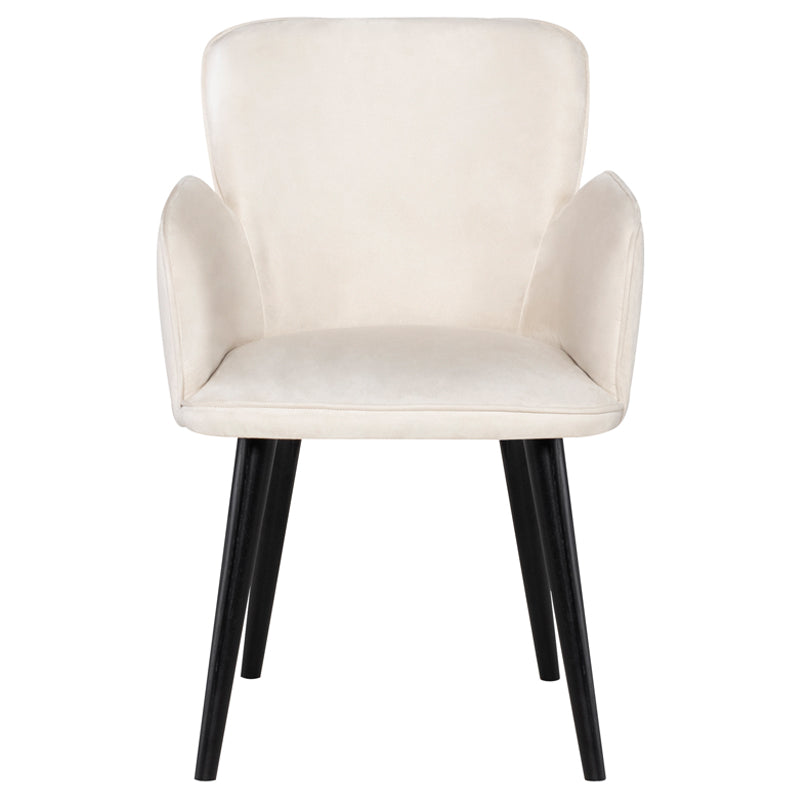Willa Champagne Microsuede Black Ash Legs Dining Chair | Nuevo - HGSN449