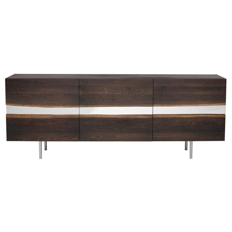 Sorrento Seared Oak Door Seared Veneer Cabinet Sideboard | Nuevo - HGSR273