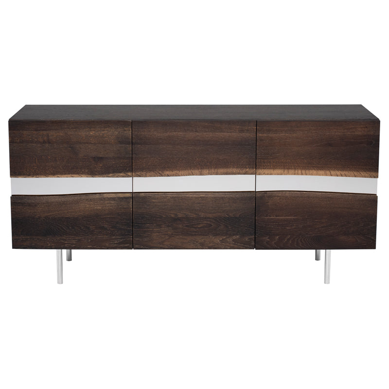 Sorrento Seared Oak Door Seared Veneer Cabinet Sideboard | Nuevo - HGSR299