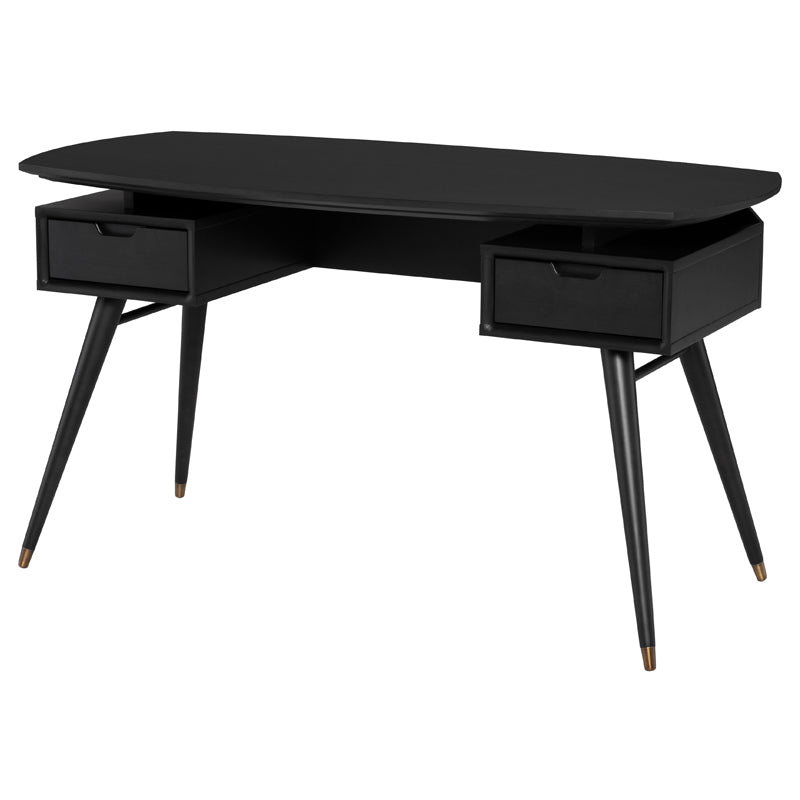 Carel Black Ash Desk | Nuevo - HGST153