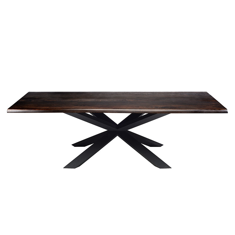 Couture Seared Oak Top Matte Black Base Dining Table | Nuevo - HGSX195