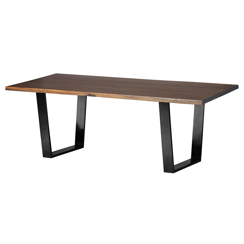 Versailles Seared Oak Top Matte Black Legs Dining Table | Nuevo - HGSX198