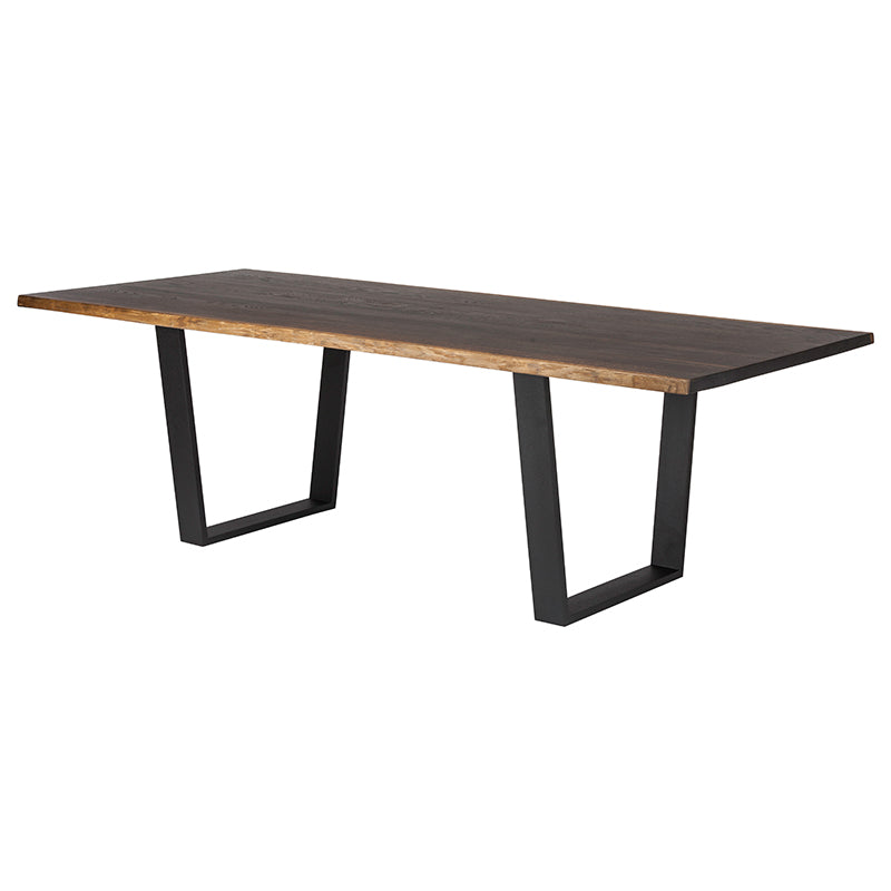 Versailles Seared Oak Top Matte Black Legs Dining Table | Nuevo - HGSX199