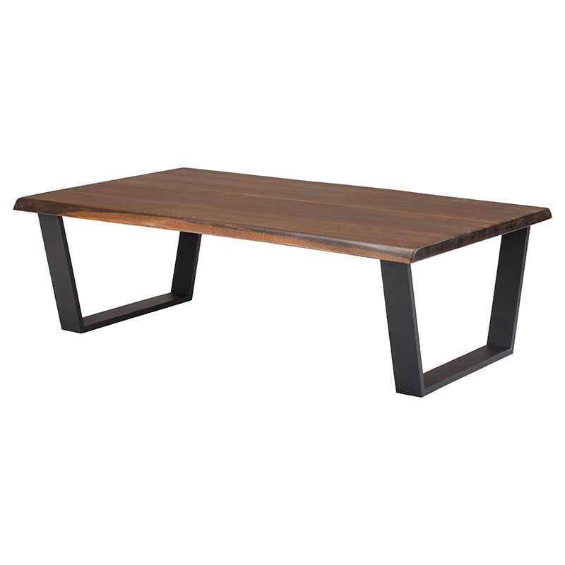 Versailles Seared Oak Top Matte Black Legs Coffee Table | Nuevo - HGSX204