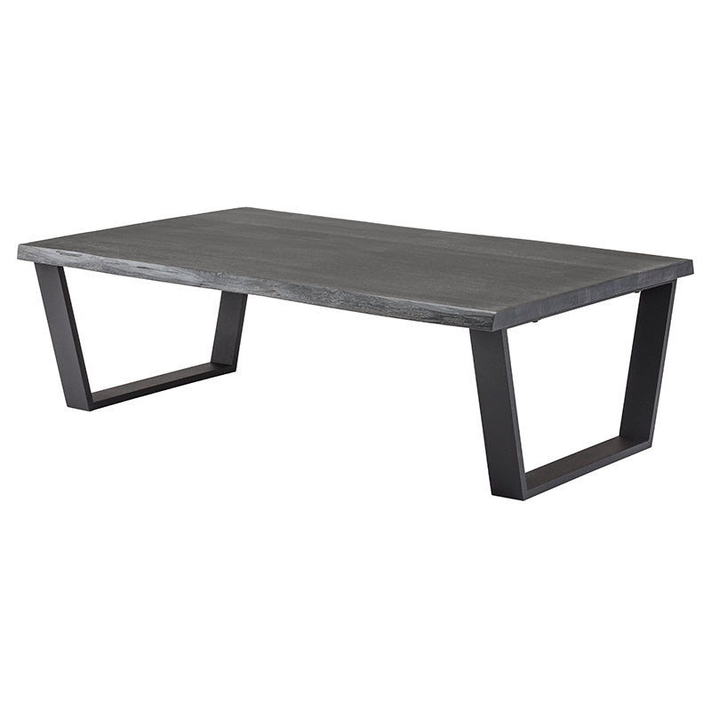 Versailles Oxidized Grey Oak Top Matte Black Legs Coffee Table | Nuevo - HGSX205