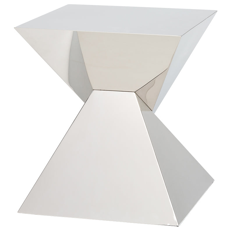 Giza Steel Polished Stainless Top Polished Stainless Base Side Table | Nuevo - HGSX245