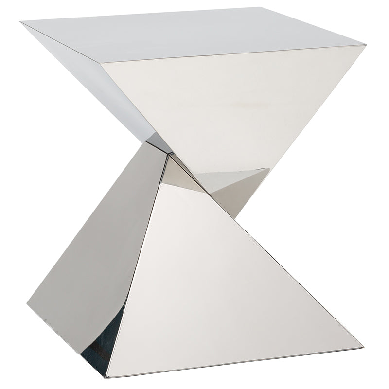 Giza Steel Polished Stainless Top Polished Stainless Base Side Table | Nuevo - HGSX245