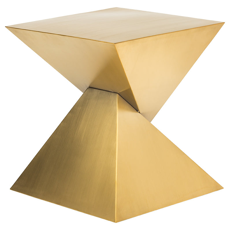 Giza Steel Brushed Gold Top Brushed Gold Base Side Table | Nuevo - HGSX246