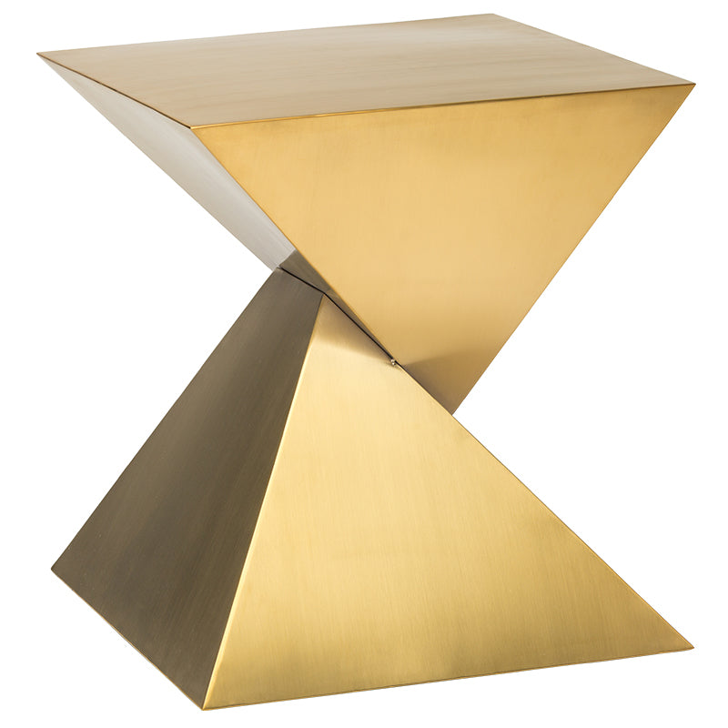 Giza Steel Brushed Gold Top Brushed Gold Base Side Table | Nuevo - HGSX246
