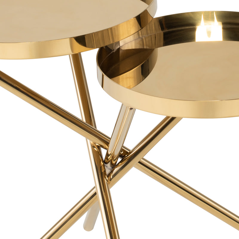 Olivia Polished Gold Top Polished Gold Legs Side Table | Nuevo - HGSX399