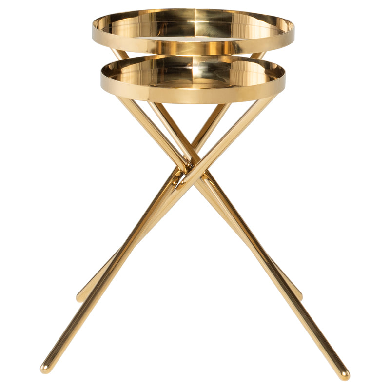 Olivia Polished Gold Top Polished Gold Legs Side Table | Nuevo - HGSX399