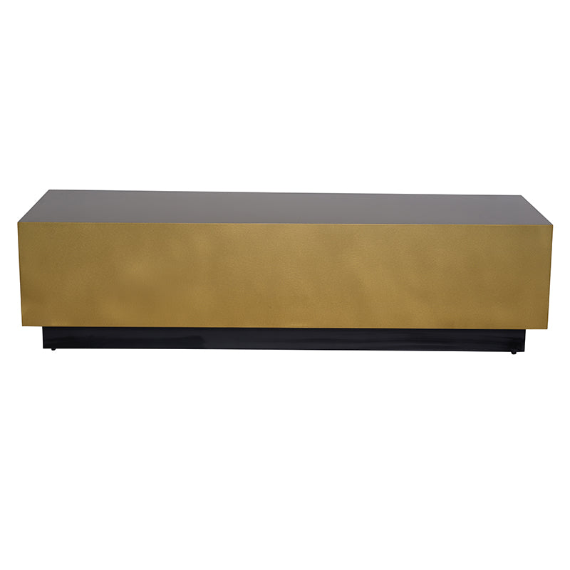 Asher X Brushed Gold Top Matte Black Base Coffee Table | Nuevo - HGSX419