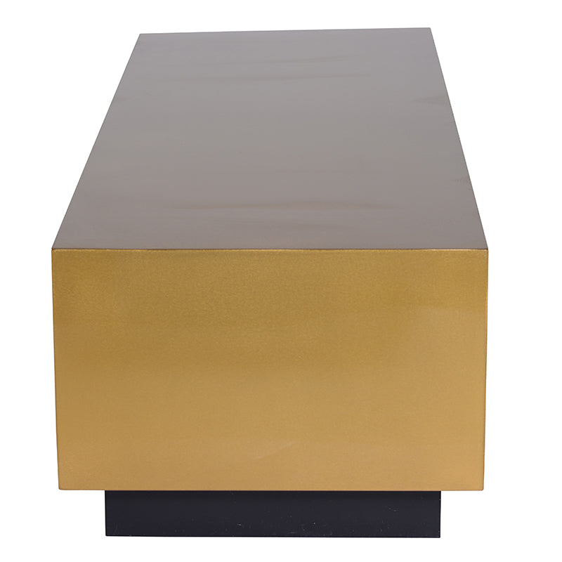 Asher X Brushed Gold Top Matte Black Base Coffee Table | Nuevo - HGSX419