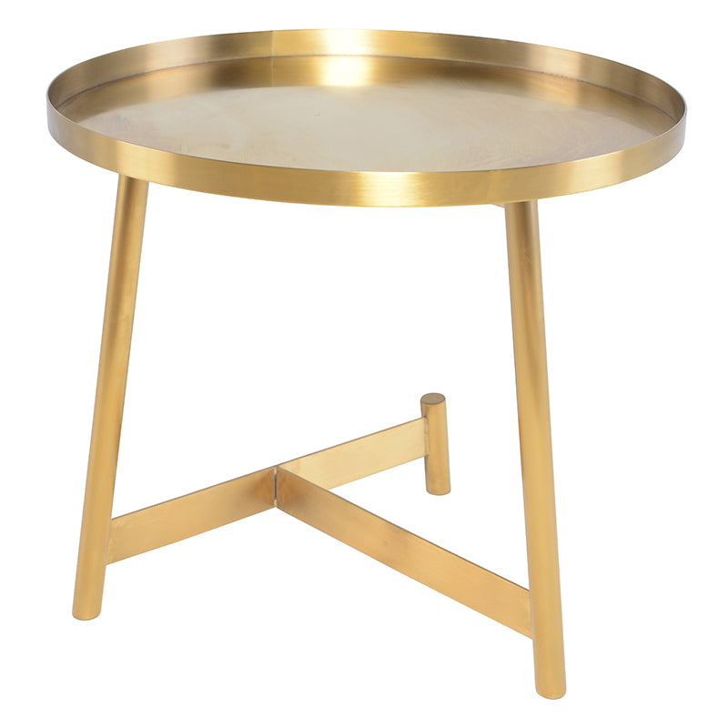 Landon Brushed Gold Top Brushed Gold Base Side Table | Nuevo - HGSX478