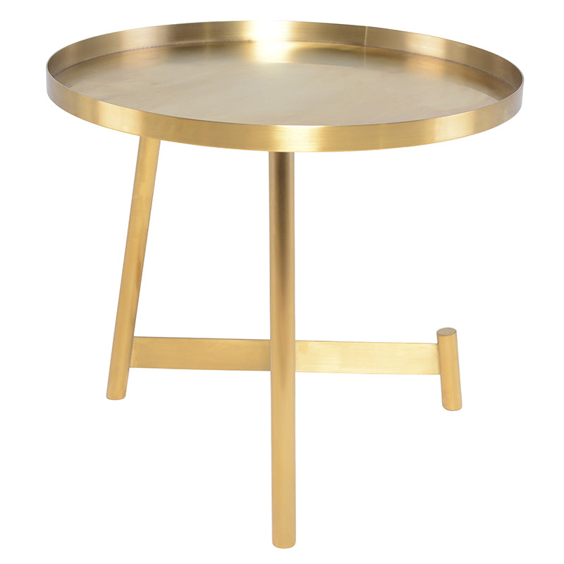 Landon Brushed Gold Top Brushed Gold Base Side Table | Nuevo - HGSX478