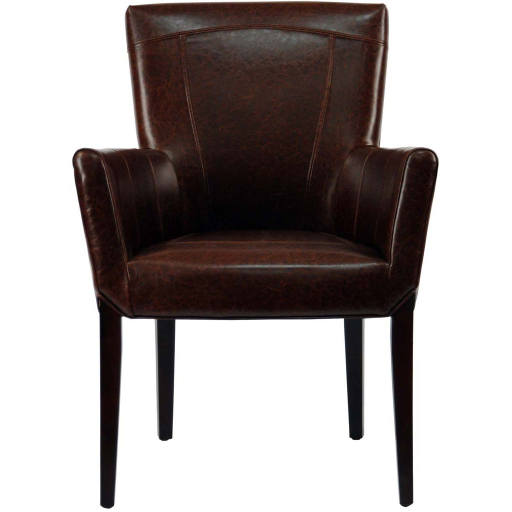 Safavieh Ken Leather Arm Chair - Brown