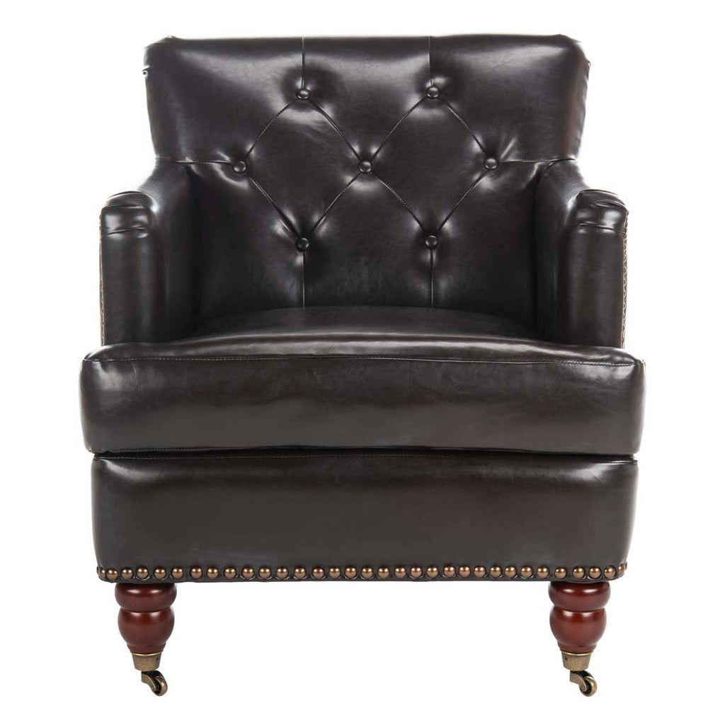 Safavieh Colin Tufted Club Chair - Brown / Leather