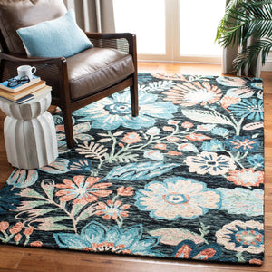 Safavieh Jardin Rug Collection JAR252H - Charcoal / Blue