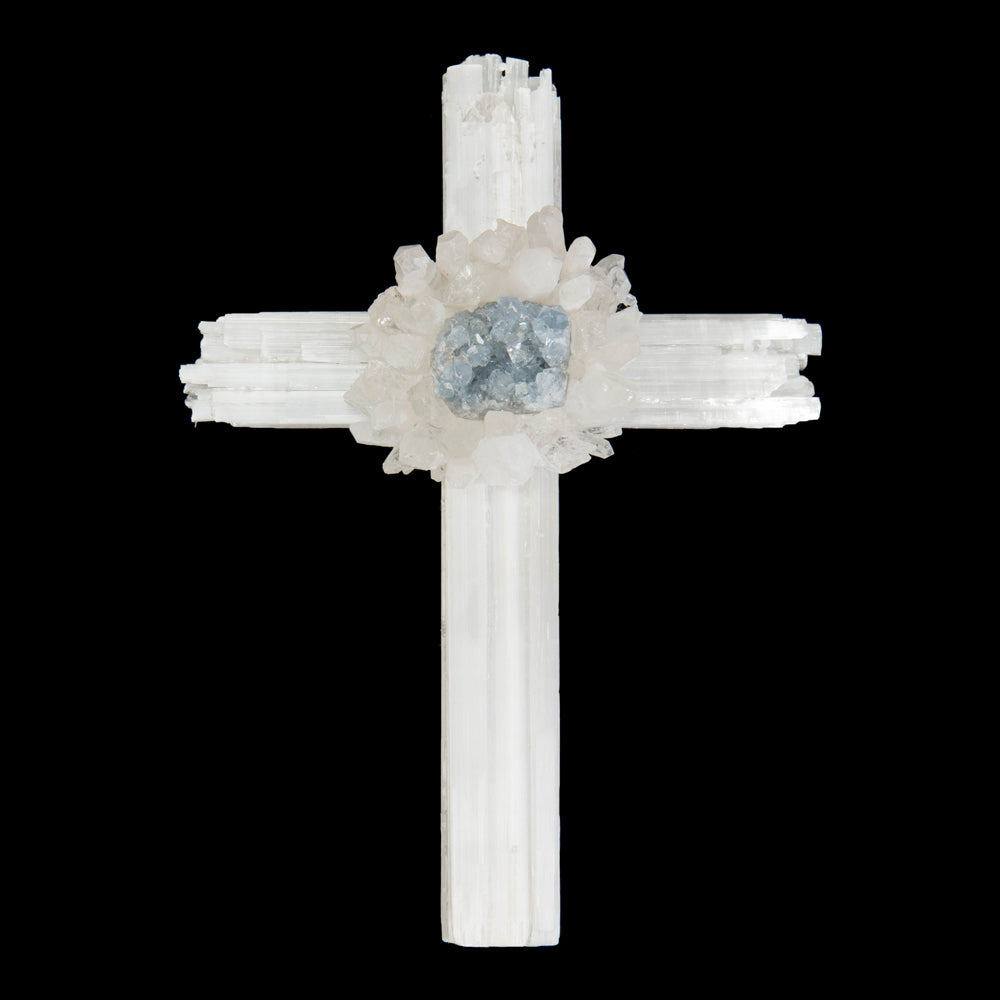 Selenite Cross With Celestite | John-Richard - JRA-10382