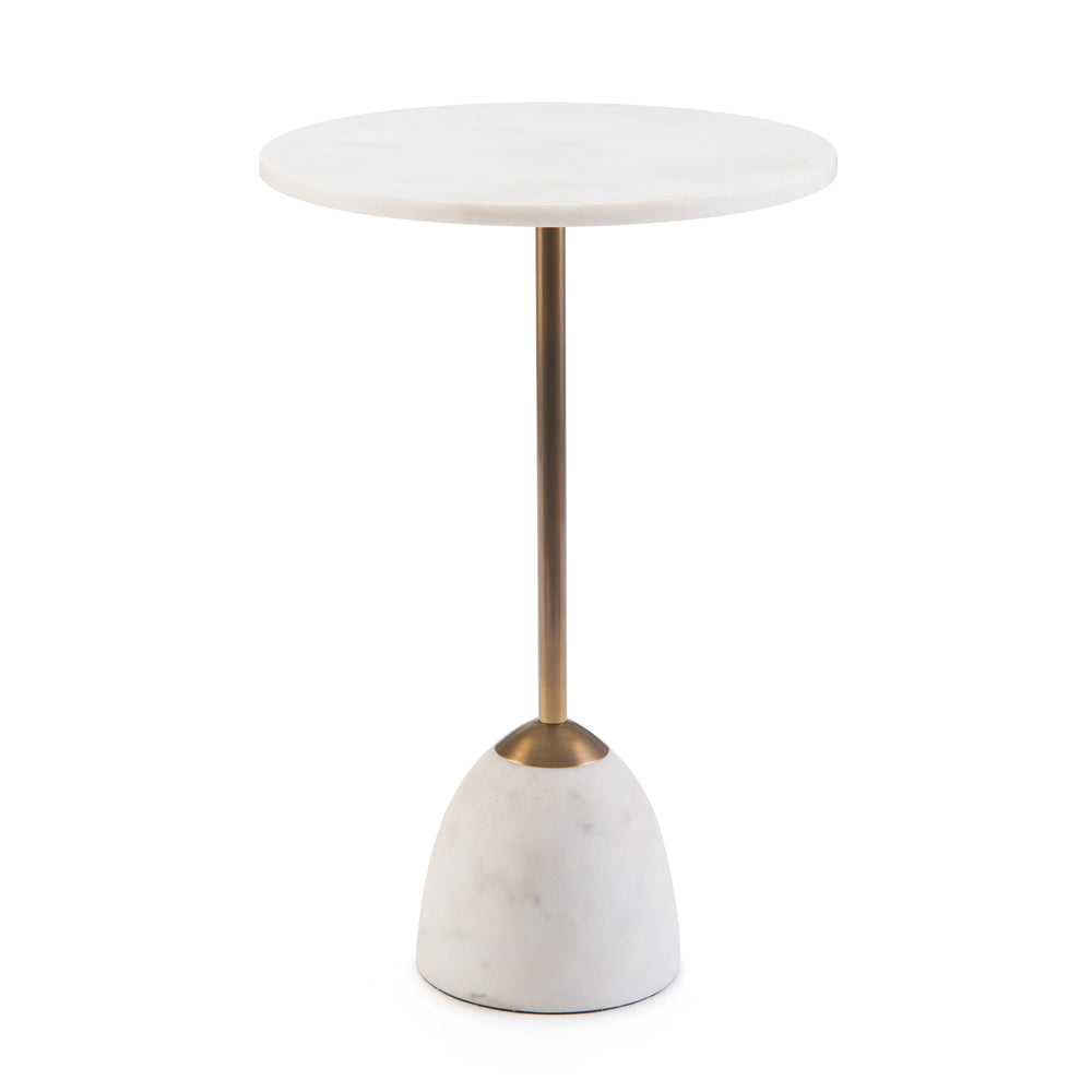 Brass And Marble Martini Side Table | John-Richard - JRA-10541