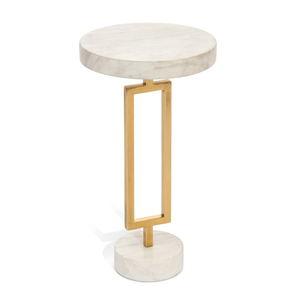 Martini Side Table with White Marble Base
