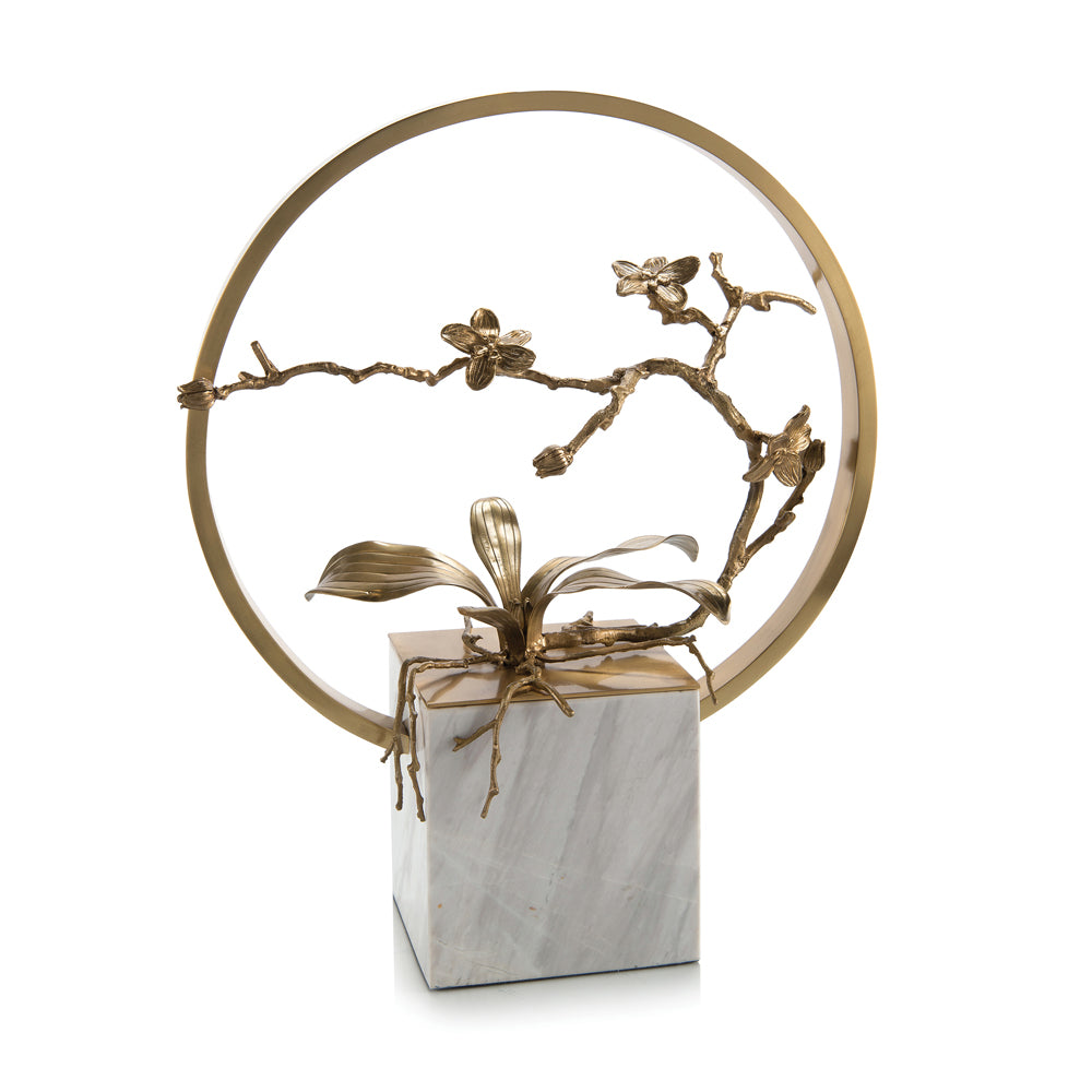 Antique Brass Tabletop Orchid | John-Richard - JRA-11176