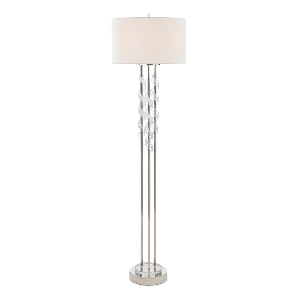 Floor Lamp With Frosted Glass Swirls | John-Richard - JRL-10240