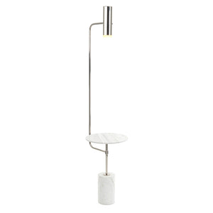 Illuminated Marble Table Floor Lamp With Polished Nickel Accents | John-Richard - JRL-10252