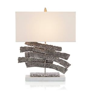 Nickel Crinkle Swoosh Table Lamp | John-Richard - JRL-10361
