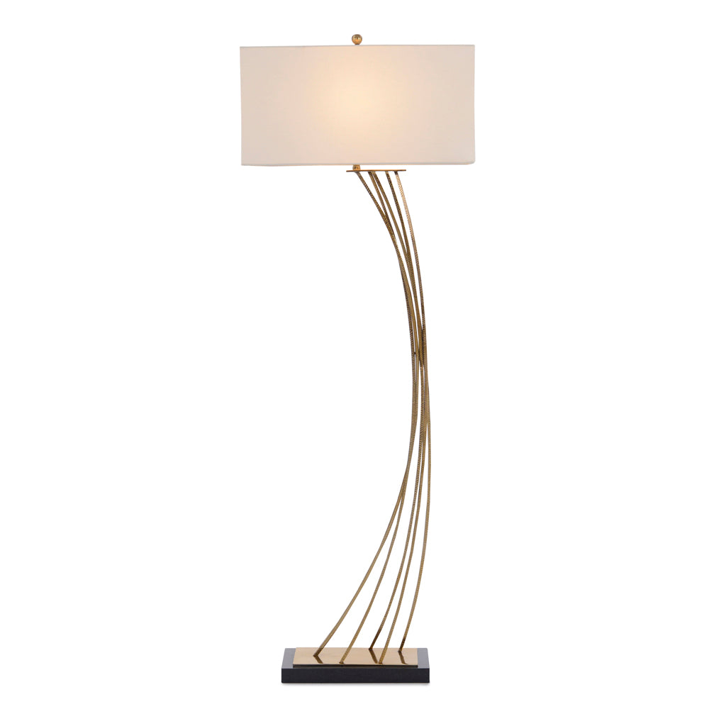 Cambered Brass Floor Lamp | John-Richard - JRL-10365