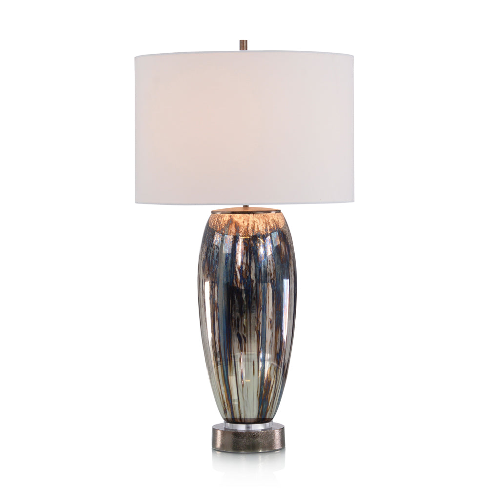 Sapphire and Silver Glaze Table Lamp | John-Richard - JRL-10377