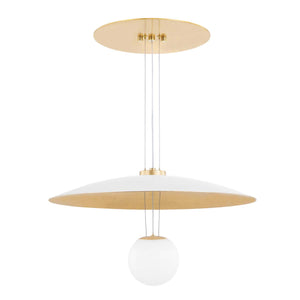 Hudson Valley Lighting 1 Light Small Pendant - Soft White/gold Leaf