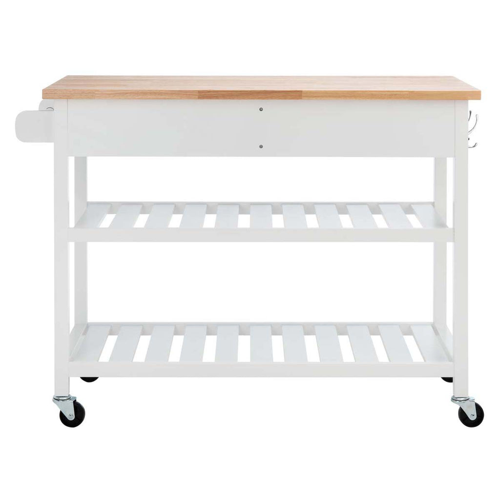 Safavieh Kiko 2 Drawer 2 Shelf Kitchen Cart - White / Natural