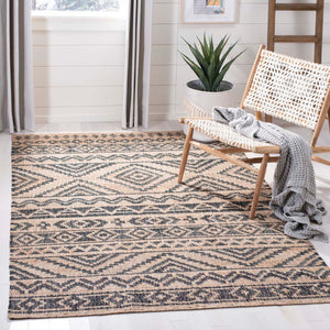 Safavieh Kilim Rug Collection KLM751A - Natural / Charcoal