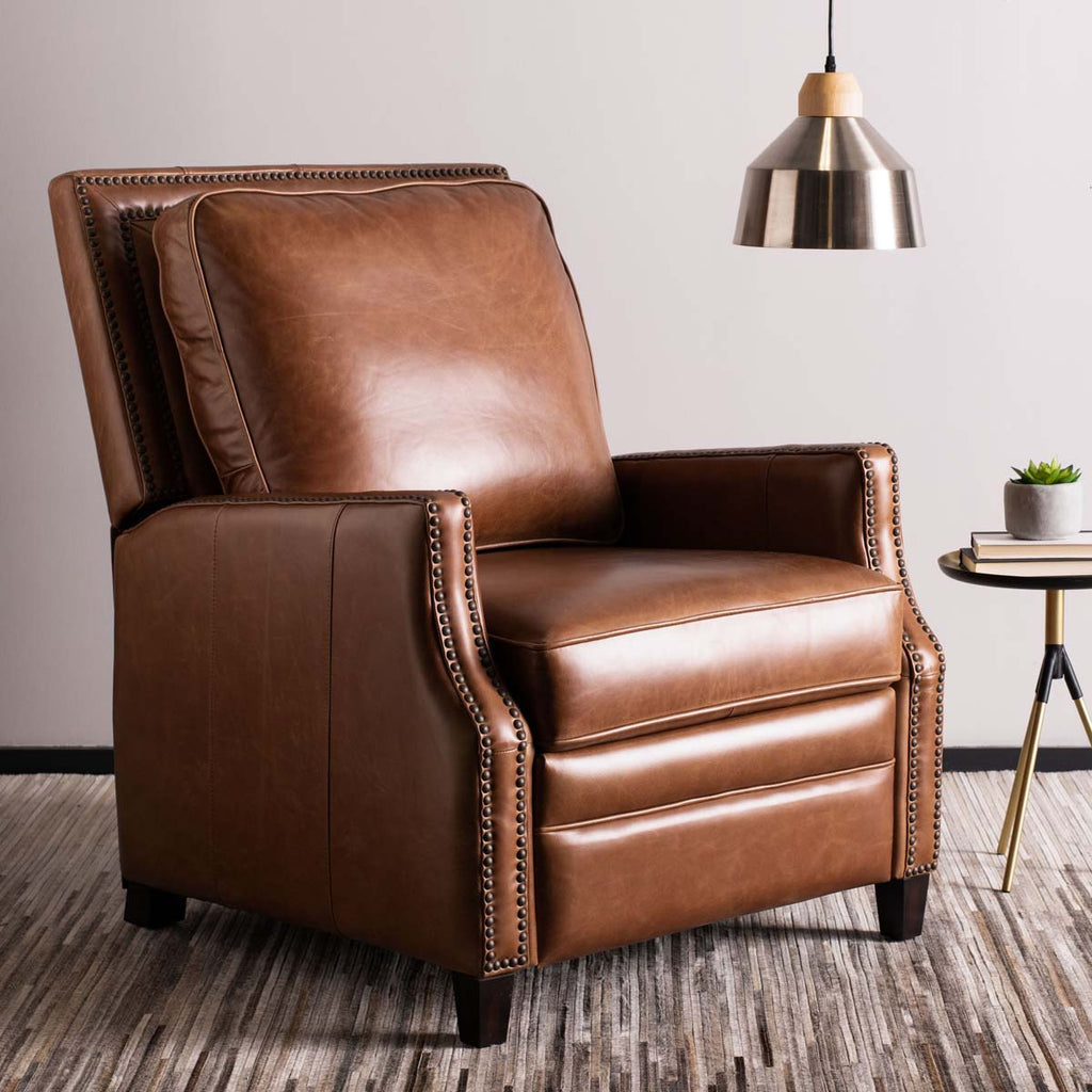 Safavieh Couture Buddy Leather Recliner - Coffee