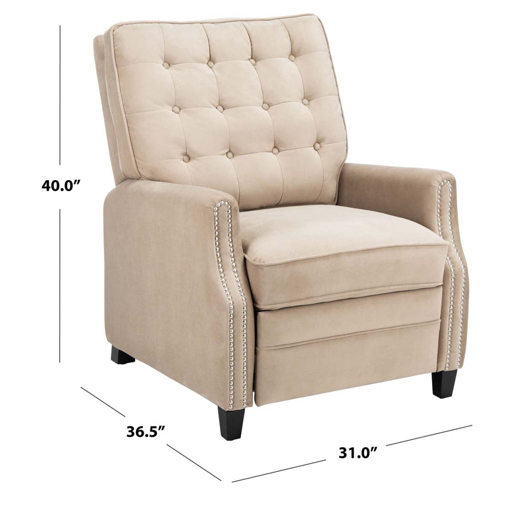 Safavieh Couture Leona Tufted Recliner - Light Brown