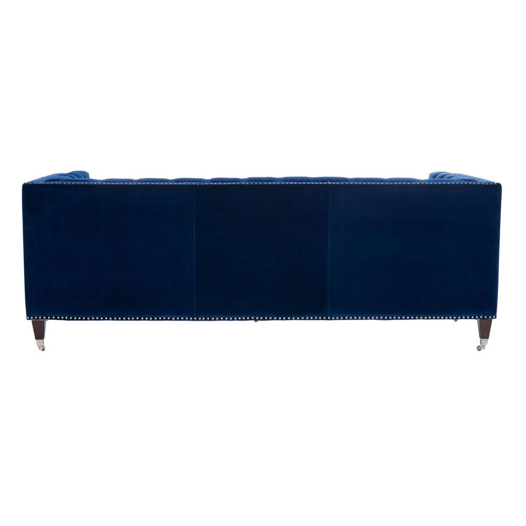 Safavieh Couture Miller Tufted Velvet Sofa - Navy Blue