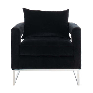 Safavieh Couture Olivya Velvet Club Chair - Black