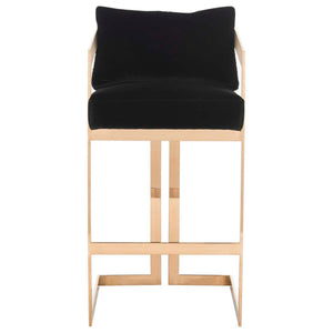 Safavieh Couture Taraji Velvet Bar Stool - Giotto Black
